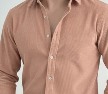 Rose Gold Oversized Corduroy Cotton Shirt