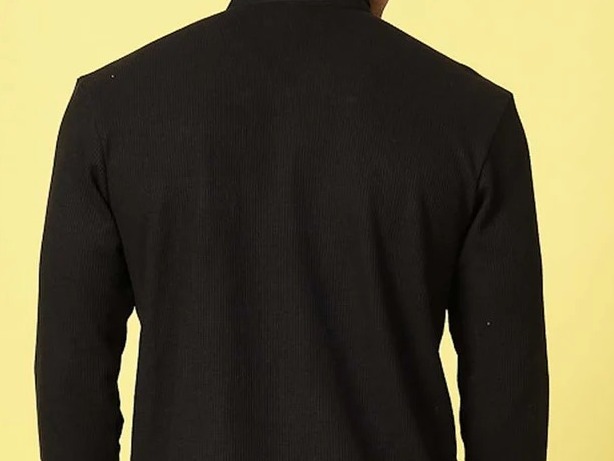Stylish Oversized High Neck Jet Black T-Shirt