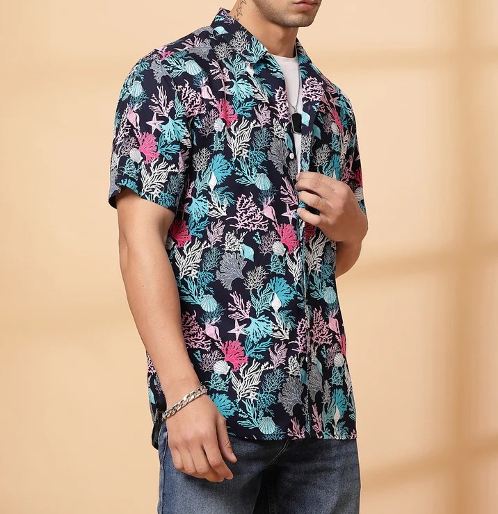 Summer Ready Cuban Black Shirt