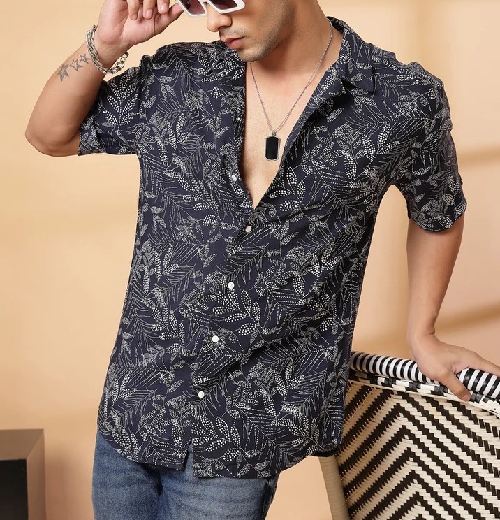 Summer Ready Cuban Navy Shirt