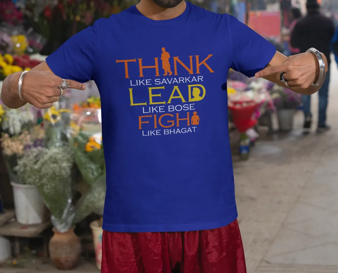 Think like Savarkar, Lead like Bose, Fight like Bhagat Oversized T-Shirt