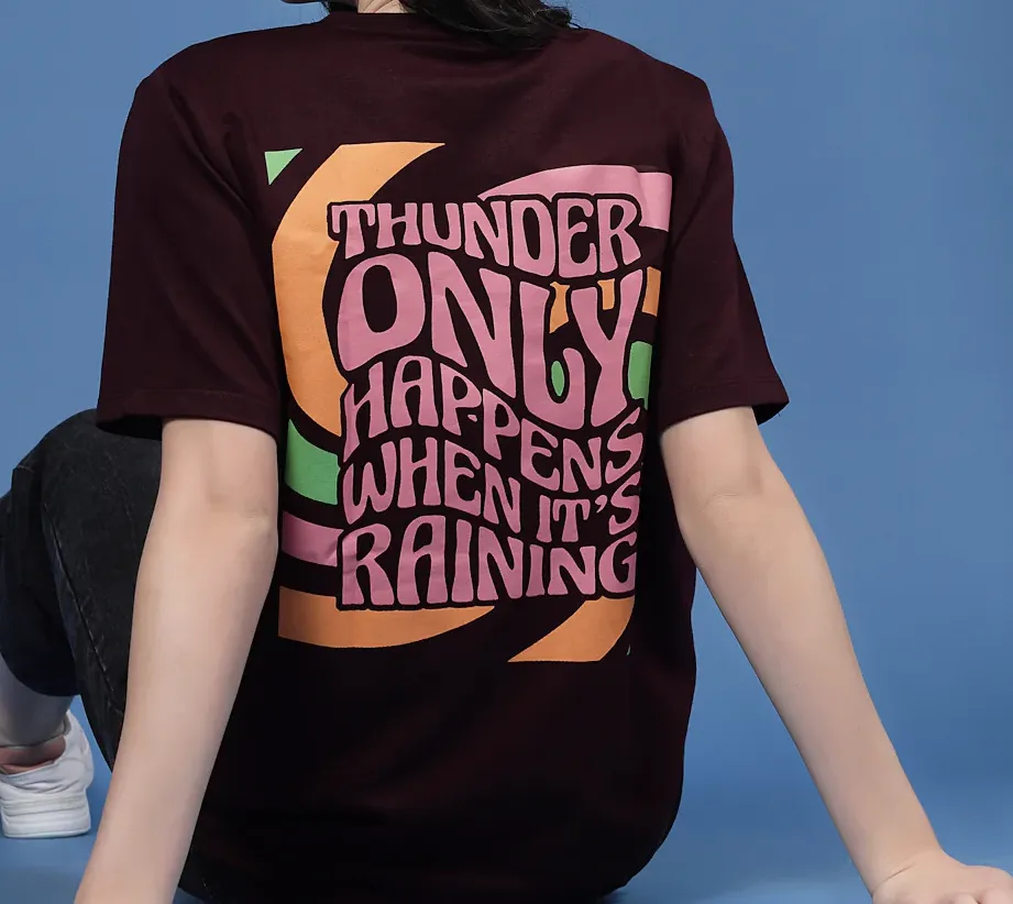 Thunderstorm Oversized Terry Wine T-Shirt