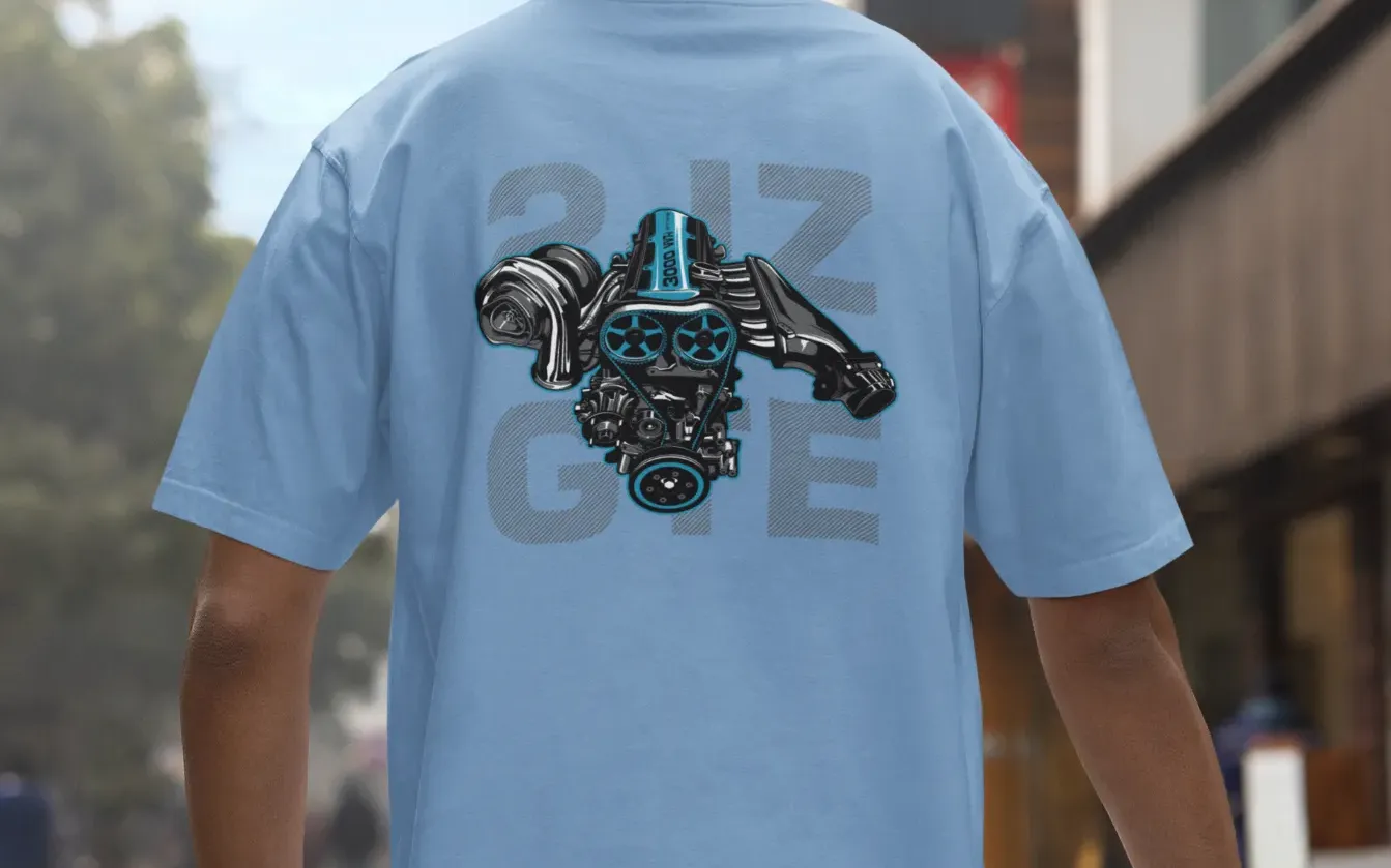 Toyota Supra 2JZ-GTE Engine Oversized T-Shirt