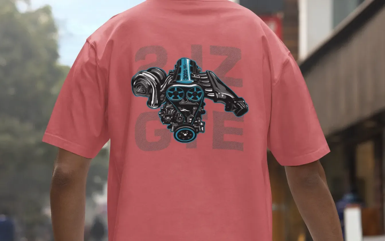 Toyota Supra 2JZ-GTE Engine Oversized T-Shirt