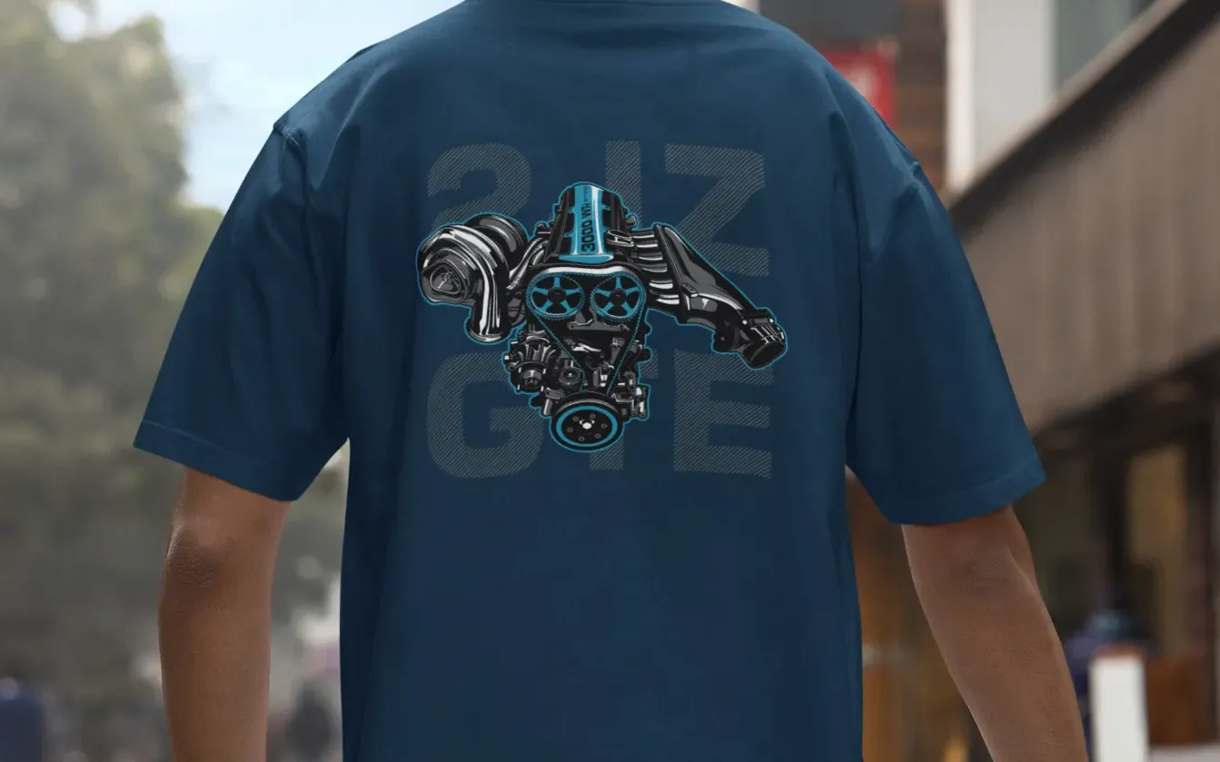 Toyota Supra 2JZ-GTE Engine Oversized T-Shirt