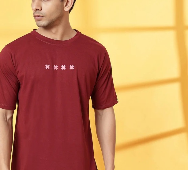 Trendy Oversized Maroon T-Shirt