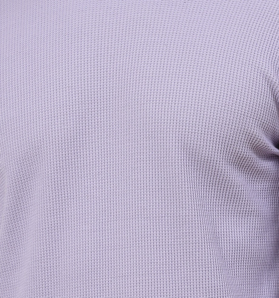 Turtleneck Waffle Light Purple Tee