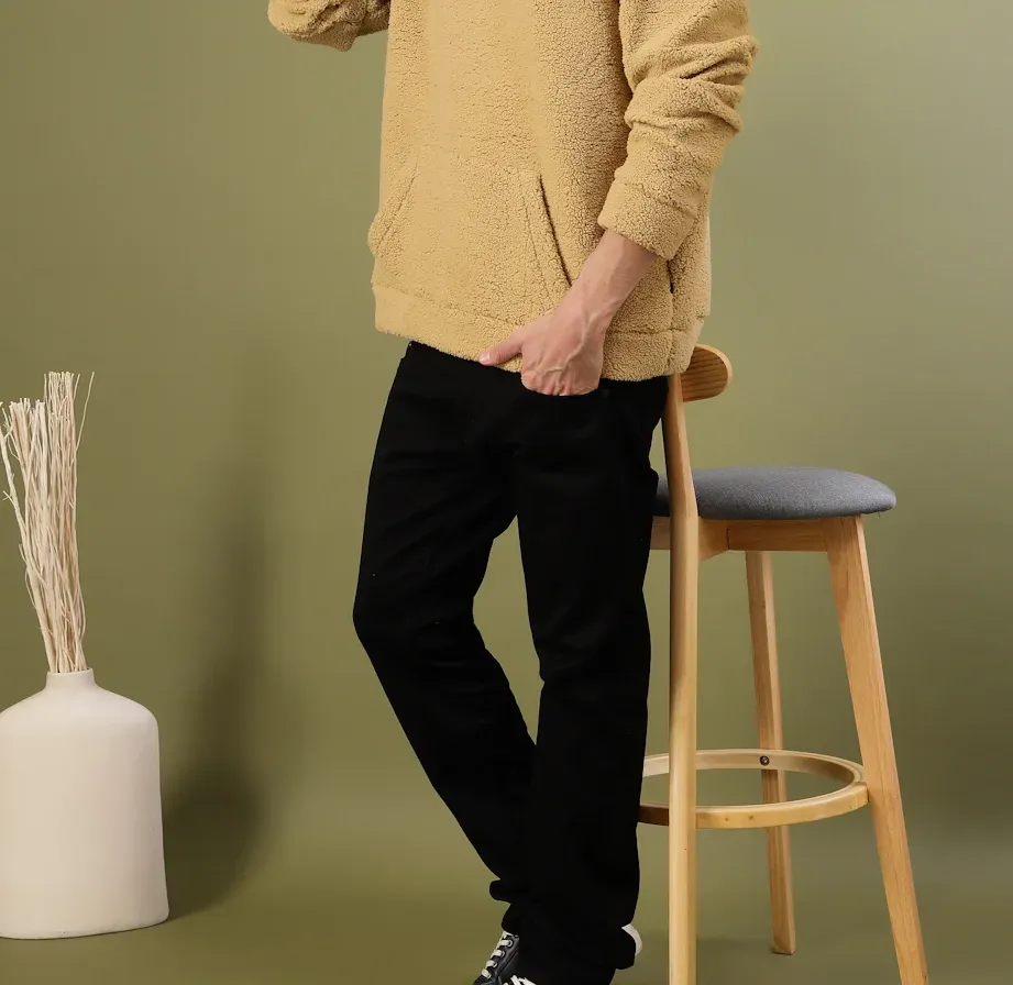 Warm Hooded Sherpa Cream Sweatshirt