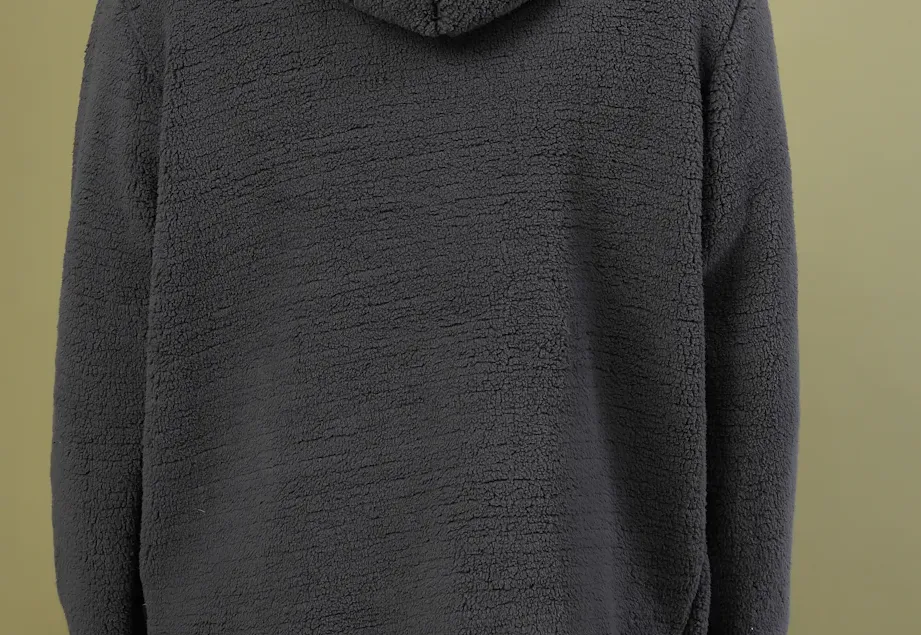Warm Hooded Sherpa Grey Sweatshirt